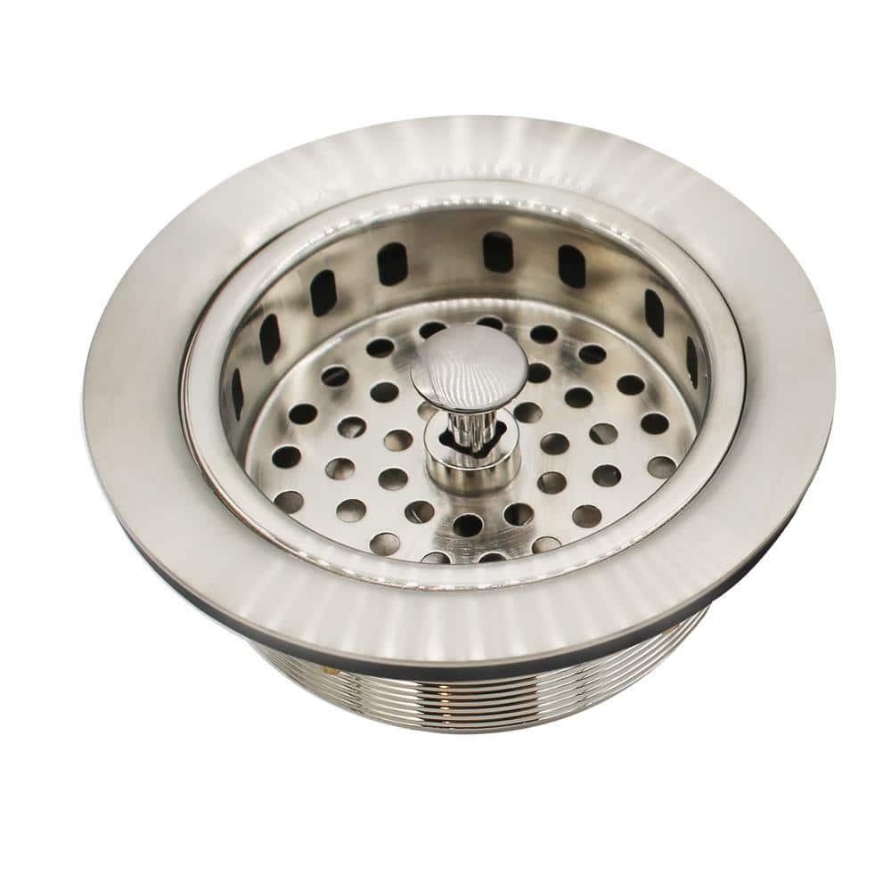Westbrass 3-1/2 in. Post Style Kitchen Sink Basket Strainer, Stainless Steel  R214-20 The Home Depot