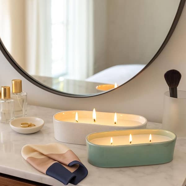 Multi-Colored Soy Sweet Grapefruit and Ginger Candle 19 Oz (Set of 2)