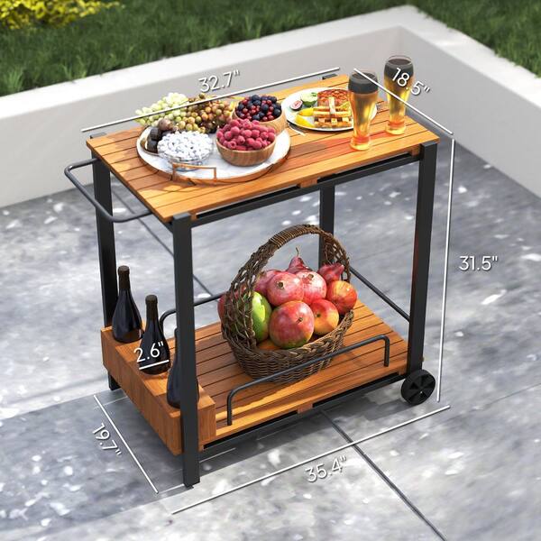 朝食屋さん様Alden964★サイズ7.5E★バーガンディ★カーフレザー★Uチッ Outsunny Acacia Wood Outdoor Bar Cart, Rolling 2-Tier Outdoor