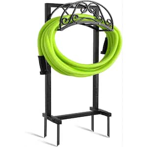 Garden Hose Holder Detachable Water Hose Holder Freestanding Heavy-Duty Metal Hose Hanger Holds 150 ft. Hose