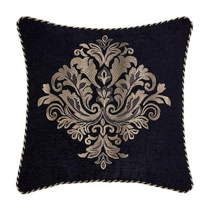Sayreville Black Polyester 20 in. Square Decorative Throw Pillow