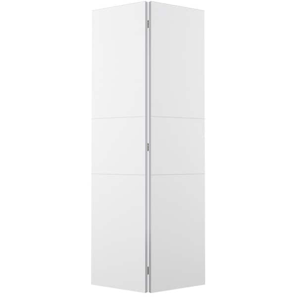 Smart Pro 2H 36" x 79.375" Solid Composite Core Polar White Finished Wood Bifold Door with Hardware