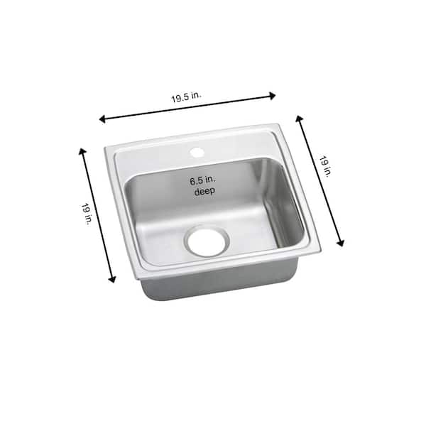 Lustertone 20 in. Drop-in Single Bowl 18-Gauge Stainless Steel Kitchen ADA Sink Only