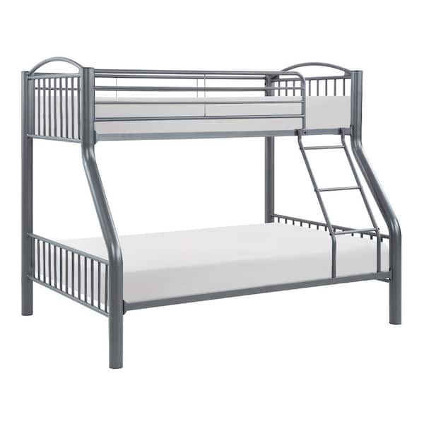 Lazzara Beatty Gray Finish Twin/Full Metal Bunk Bed