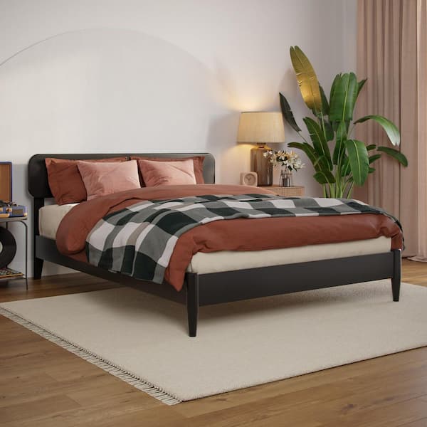 Florence Black Wood Frame Full Low Profile Platform Bed
