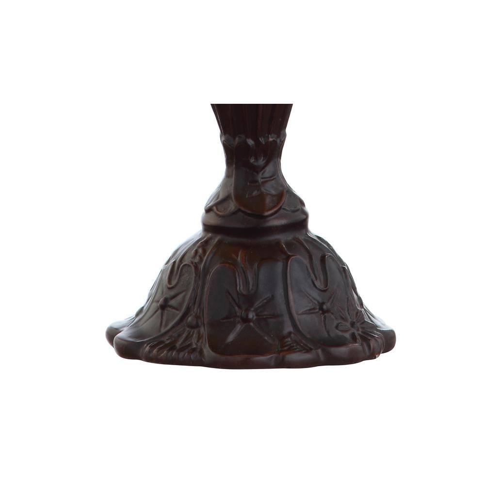 Elegant Tiffany-Style 12.5" Bronze Stained Glass LED Table Lamp