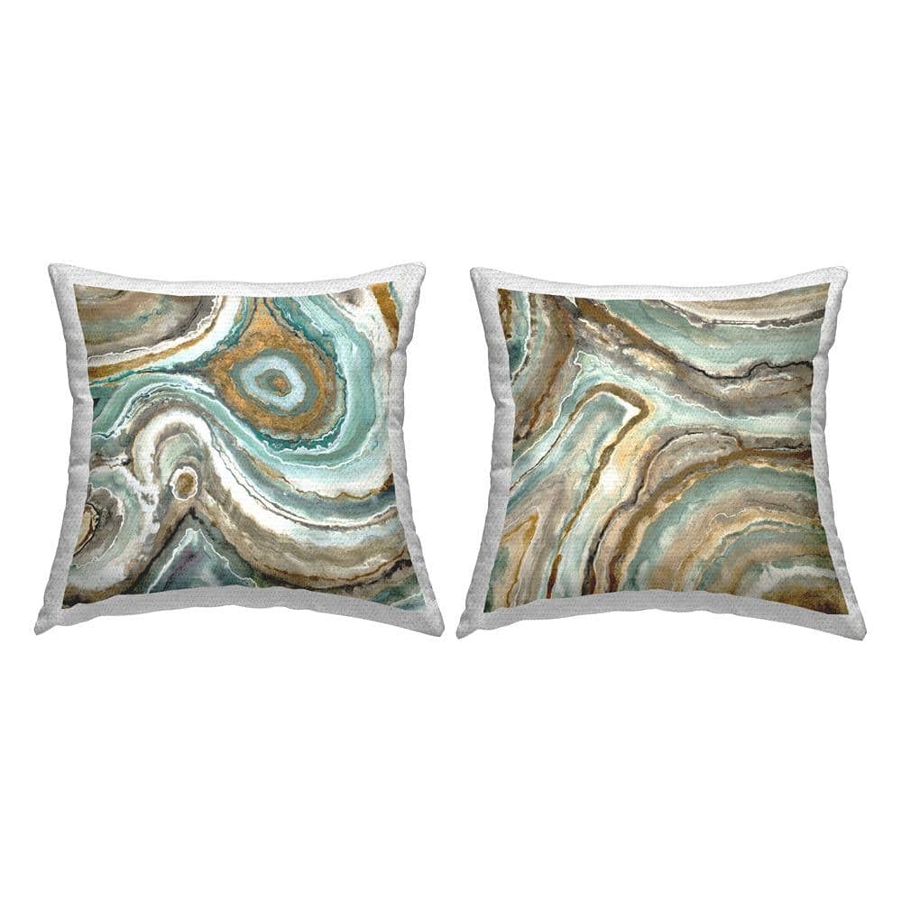 Abstract Geode Agate Pattern Tan Square Outdoor Throw Pillow 2-Pack price history on PriceWatchPro