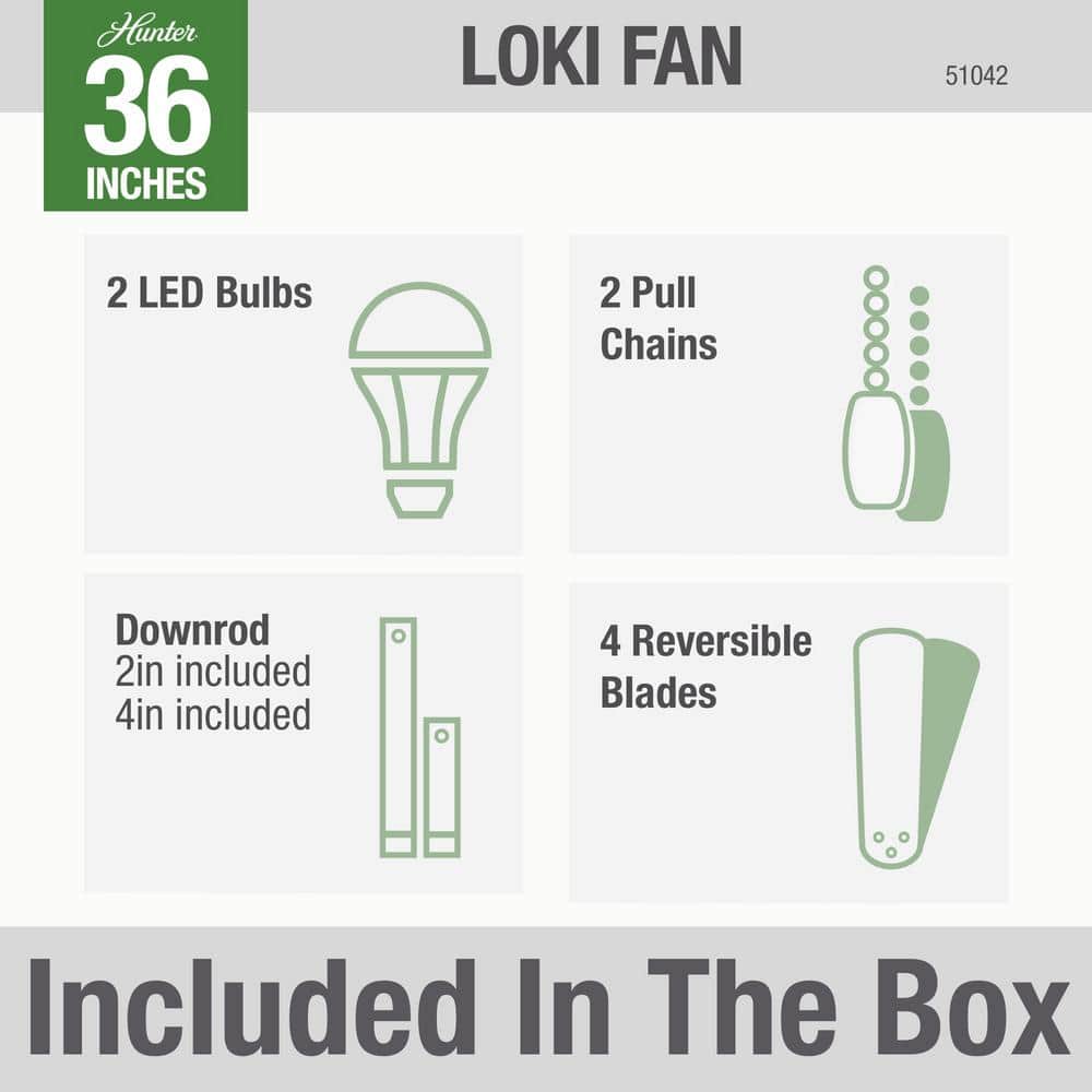 Loki Weathered Copper 36" LED Ceiling Fan with Reversible Blades