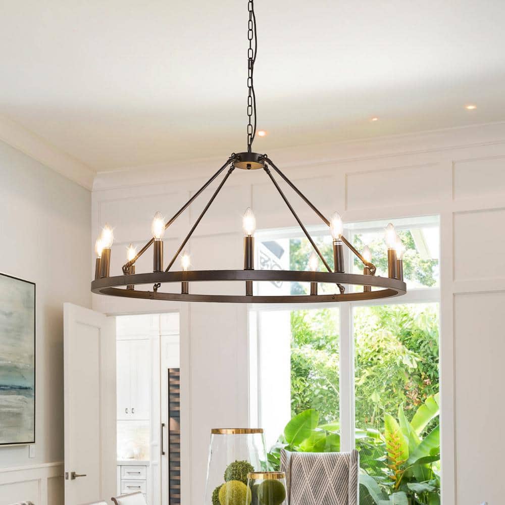 Hilander CHEF TABLE LIGHT 90×60 RICHARDERY 47.2 in. Modern 8-Light Black Chandelier Smoky