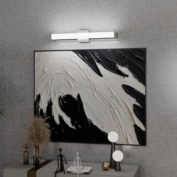 Modern 32.7 in. 1-Light Chrome LED Bathroom Vanity Light Bar