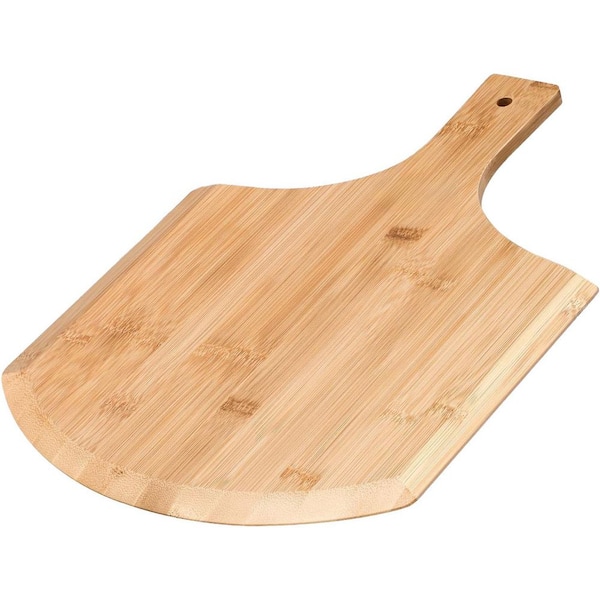 Natural Bamboo Pizza Peel Paddle Spatula Wood Finish Pizza Board with Handle for Transferring and Serving