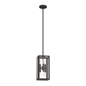 Felippe 6-Light Onyx Bengal Island Pendant Light with Clear Seeded Glass Shade Dining Room Light