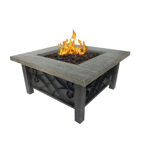 Bond Manufacturing Marbella 34 in. Square Stainless Steel Propane Fire Pit