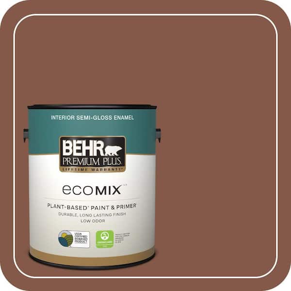 1 gal. #QE-15 Iron Oxide Semi-Gloss Enamel EcoMix Plant-Based Interior Paint & Primer