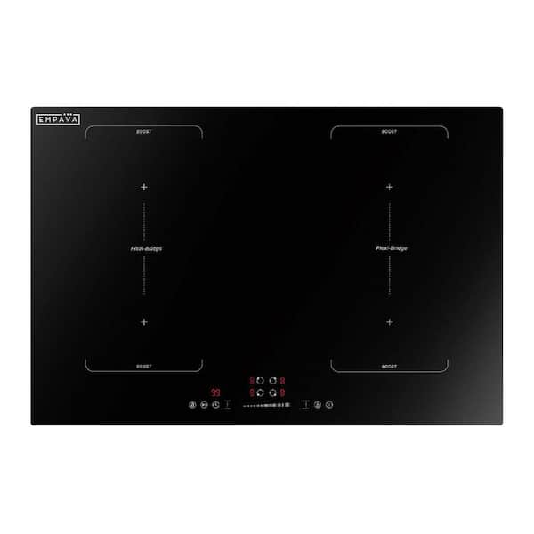 Empava 30 in. Built-In ETL-Certified 4 Burners Induction Cooktop 2 X 3000W Bridge Element Electric Stove 240V in Black