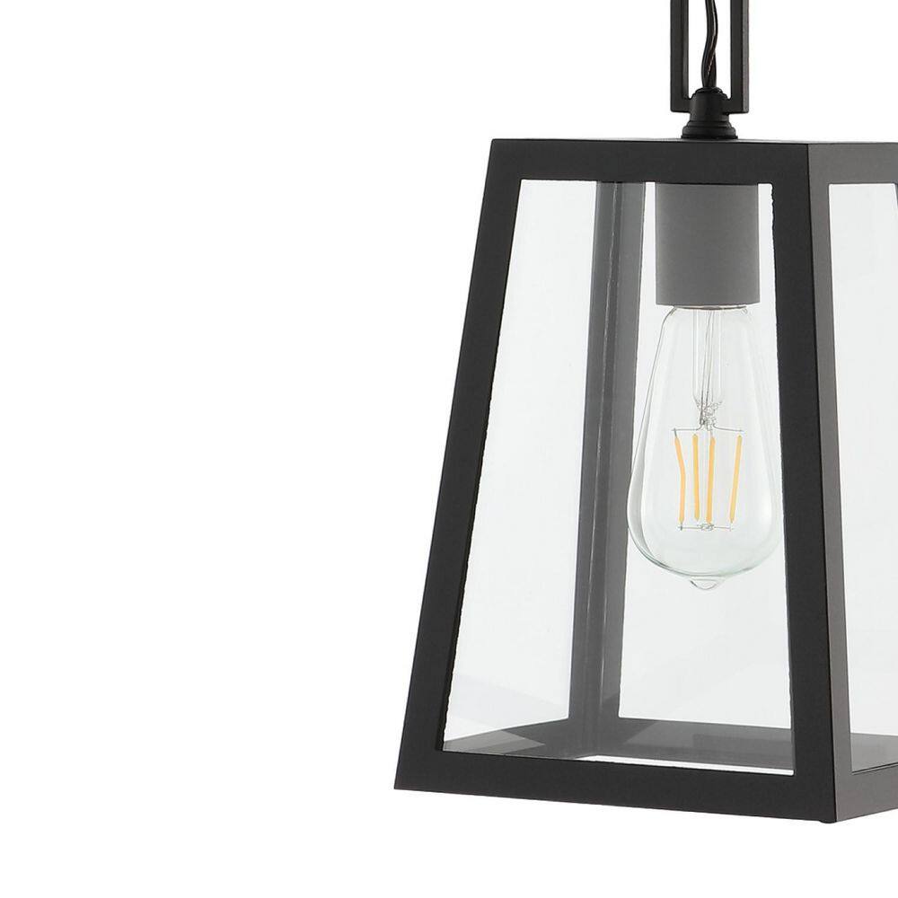 Black Glass LED Lantern Pendant Light
