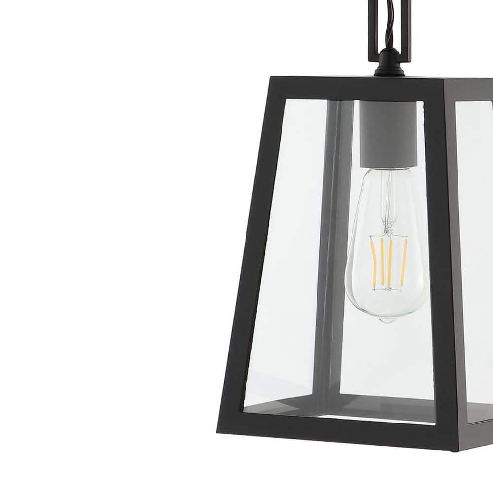 Black Glass LED Lantern Pendant Light