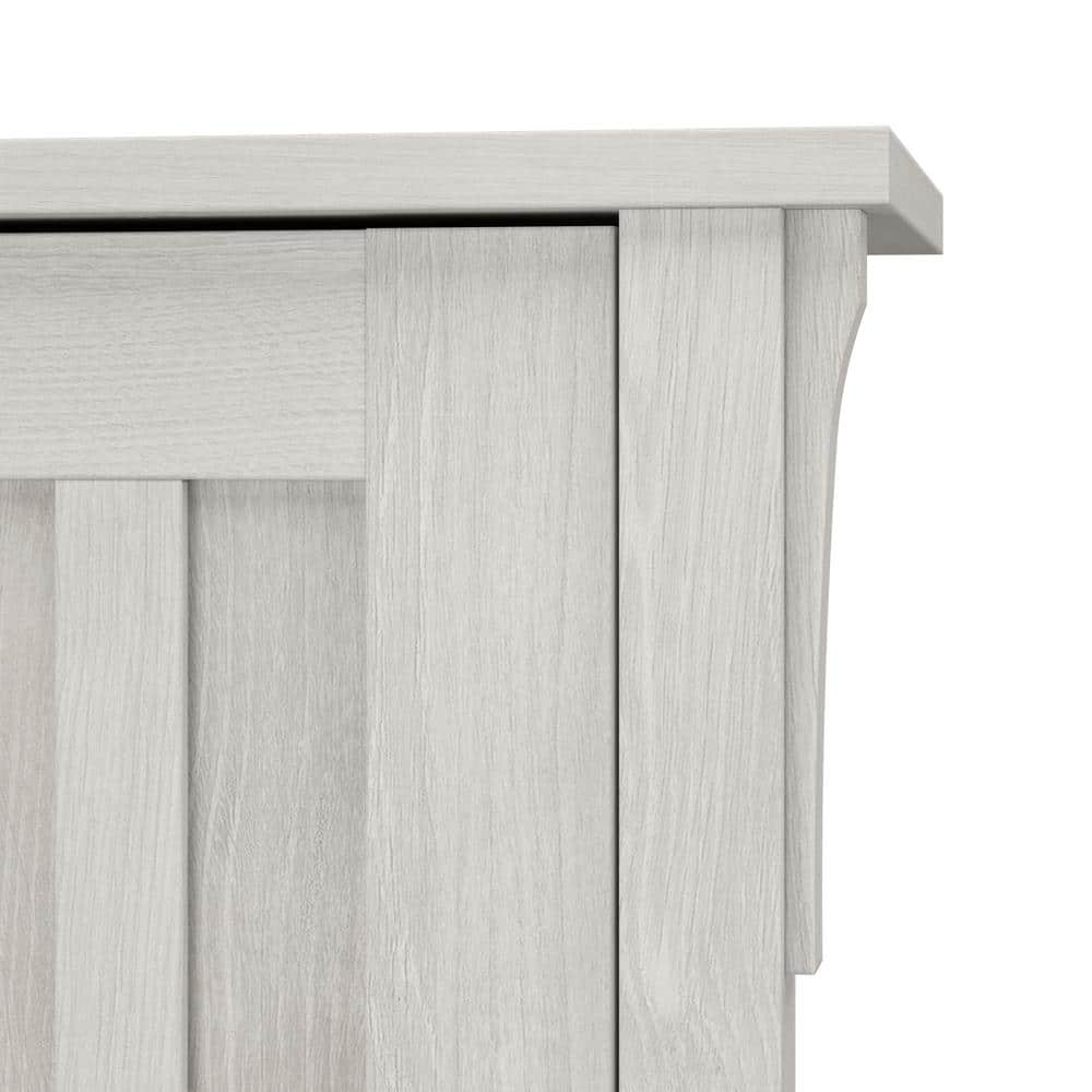 Linen White Oak Wall-Mounted Bathroom Storage Cabinet