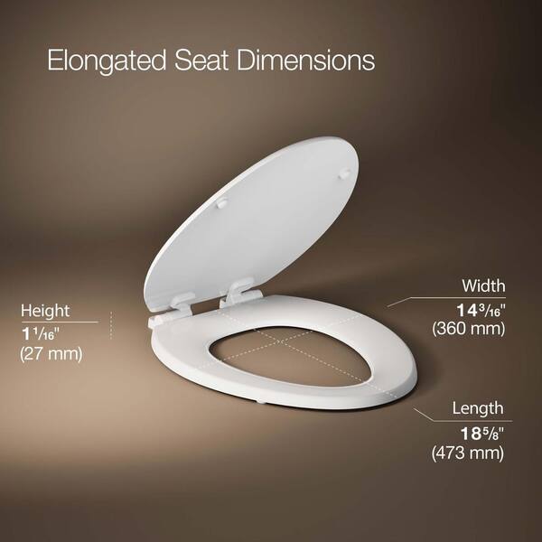 Mainstays Elongated Toilet Seat – White, Fits Most Standard Toilets, New Version