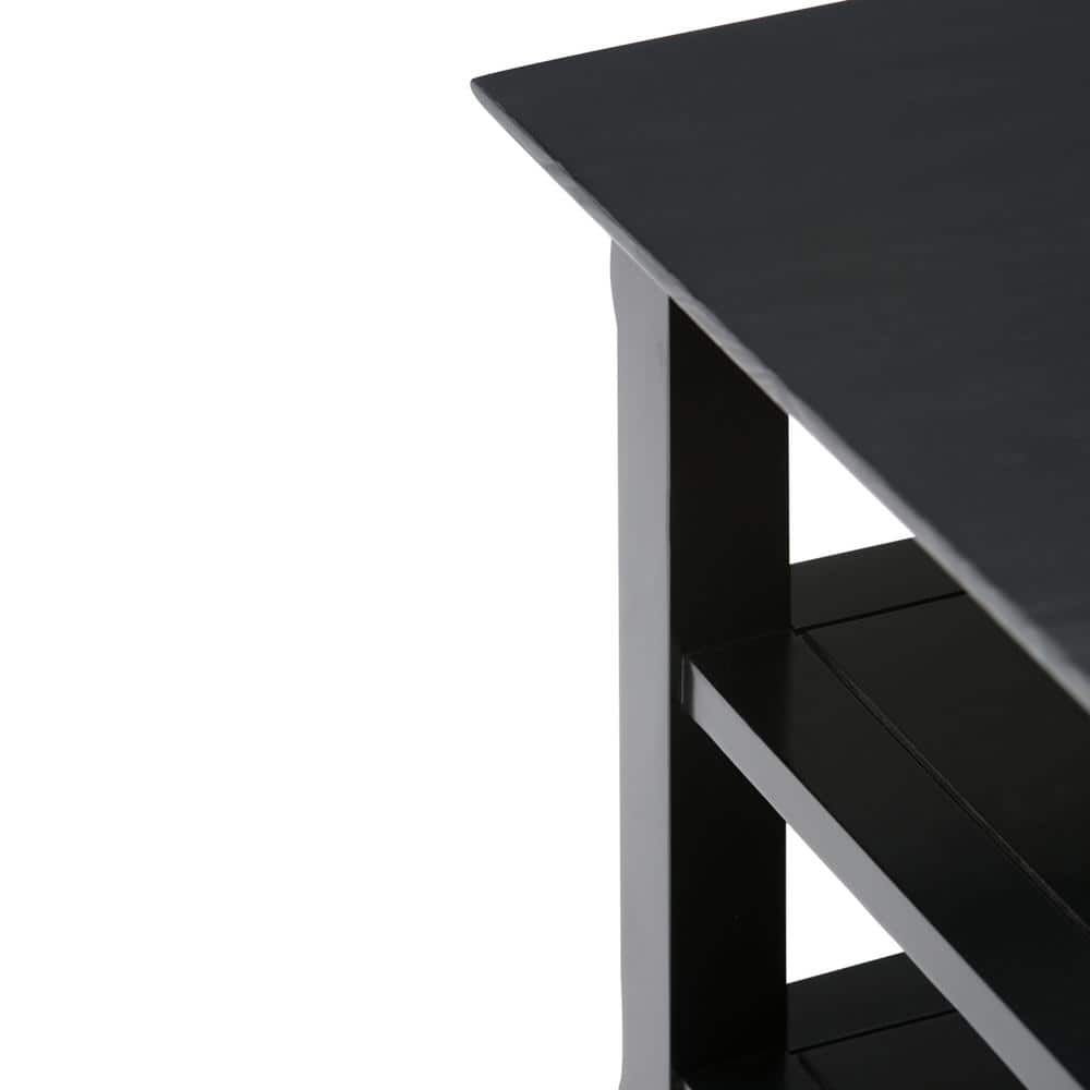 Tobacco Brown Solid Pine Square End Table with Storage