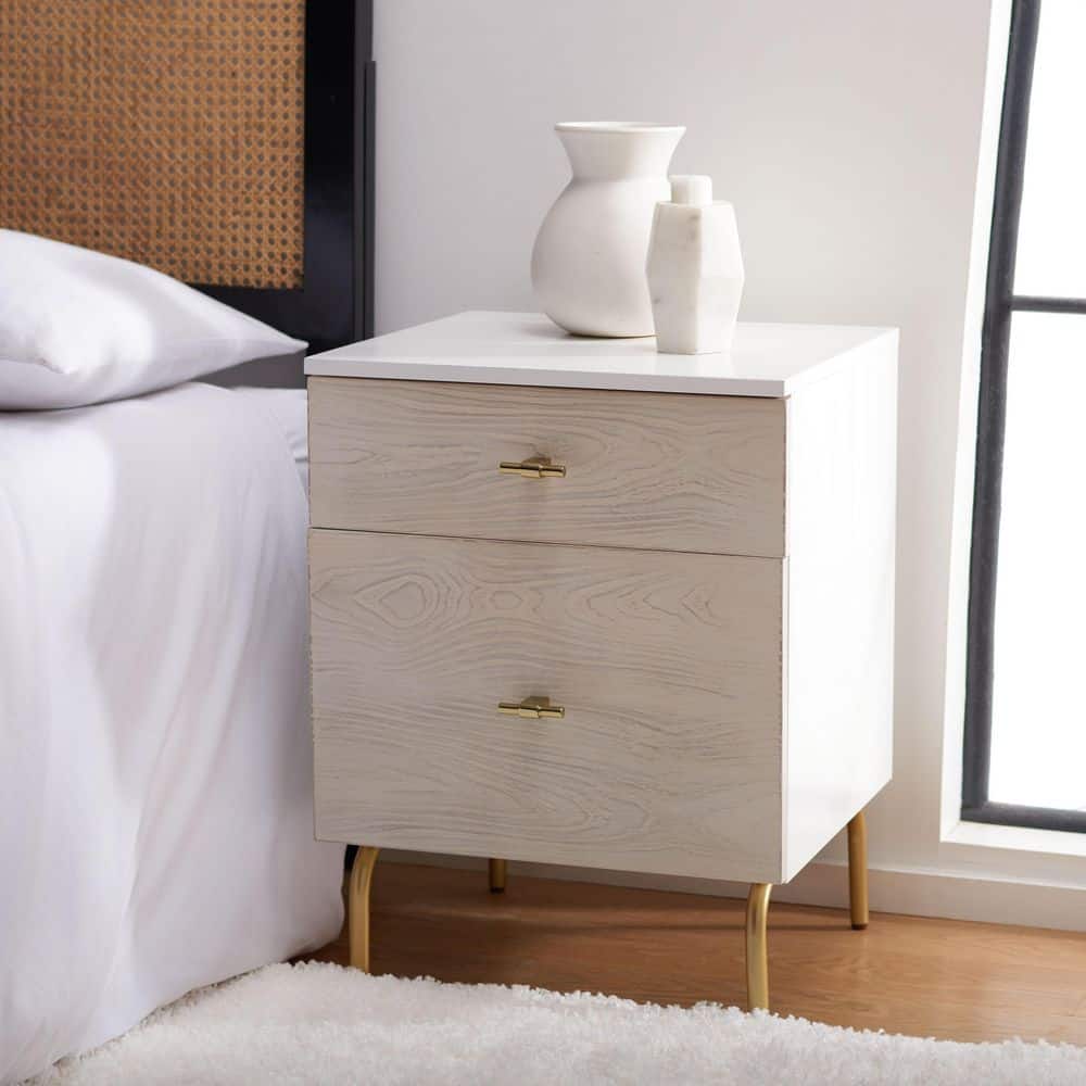 Genevieve White/White Washed 2-Drawer Nightstand price history on PriceWatchPro