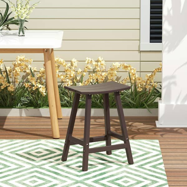 WESTIN OUTDOOR Franklin Dark Brown 24 in. Plastic Outdoor Bar Stool