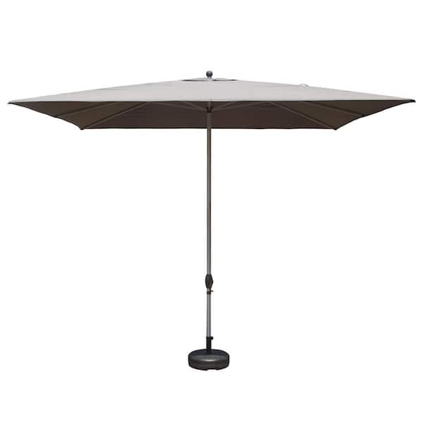 12 ft. Rectangle Outdoor Patio Umbrella in Gray with Crank Lift (No Base)