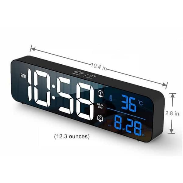 Digital Alarm Clock, with Wooden Electronic LED Time Display, 3 Alarm  Settings, Humidity & Temperature Detect, Wood Made Electric Clocks for  Bedroom