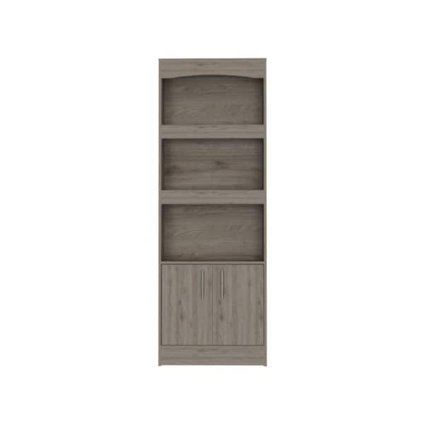 24.88 in. W x 10.35 in. D x 71.10 in. H Gray Particle Board Freestanding Linen Cabinet w/4-Shelves in Gray