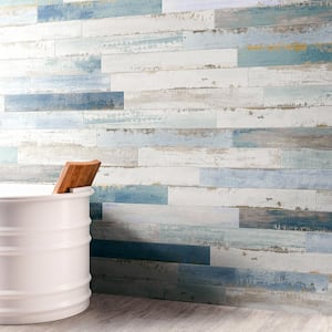 Cypress Multi-Color 4 in. x 32 in. x 9 mm Matte Wood Look Ceramic Wall Tile (12-Piece/10.91 sq. ft./Case)