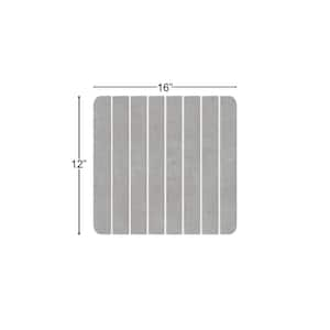 16 in. x 12 in. Quick Dry Small Slatted Gray Rectangle Diatomite Bathmat