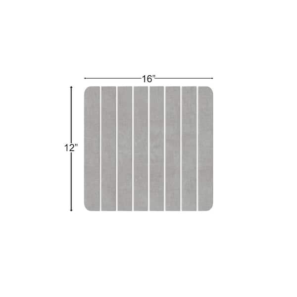 16 in. x 12 in. Quick Dry Small Slatted Gray Rectangle Diatomite Bathmat