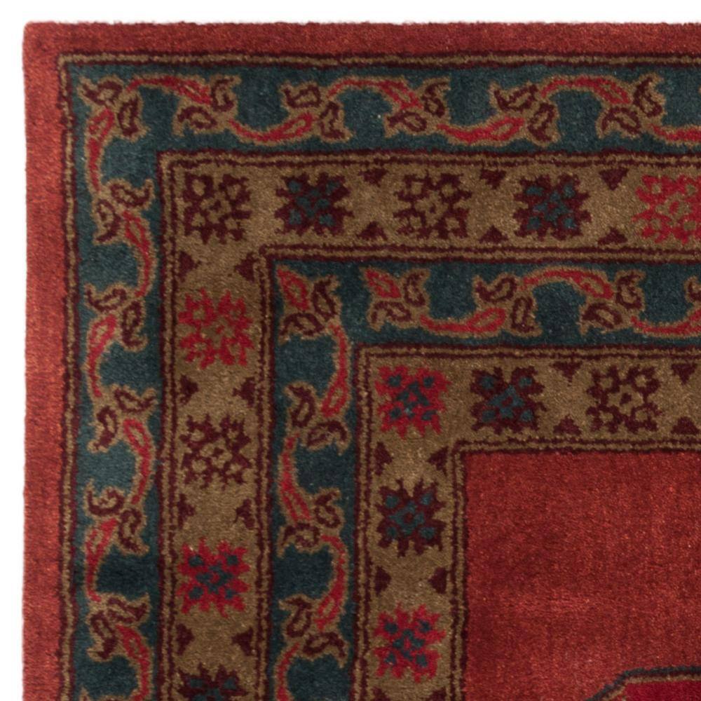Heritage HG919 Hand Tufted Area Rug - Red - 6'x6' - Safavieh.
