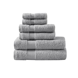Luce 6-Piece Grey 100% Egyptian Cotton Bath Towel Set
