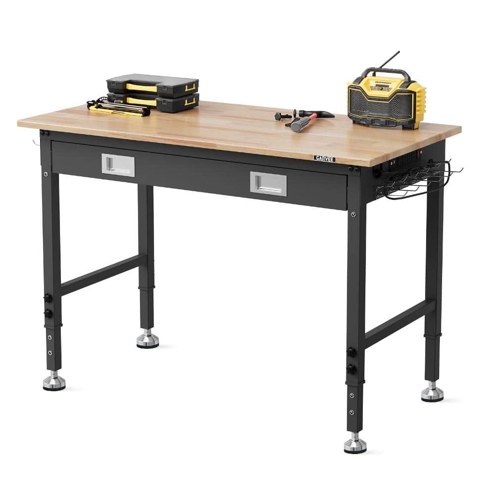 Heavy Duty Adjustable Workbench with ETL Outlets, 2000 lb Capacity, Rubberwood Top for Garage Organization price history on PriceWatchPro