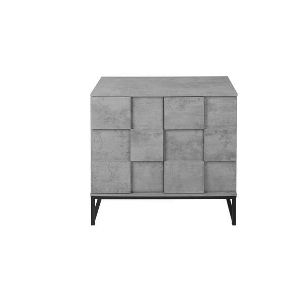 Miscool Anky 31.5 in. W x 15.75 in. D x 31.5 in. H Gray Particle Board Freestanding Bathroom Linen Cabinet in Cement Grey