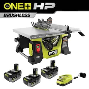 ONE+ HP 18V Brushless Cordless 8-1/4 in. Compact Portable Jobsite Table Saw Kit with (3) 4.0 Ah Batteries and Charger