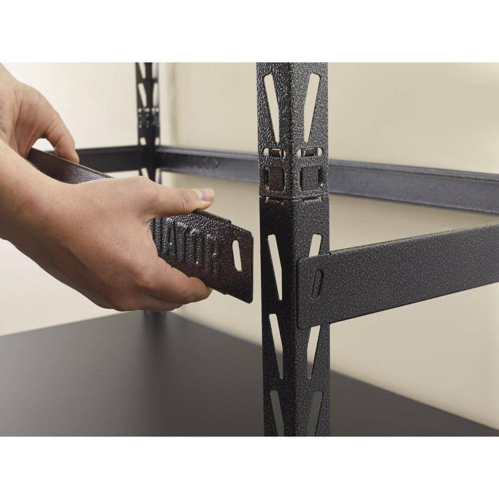 Black Metal 36" Garage Storage Rack with Five Shelves