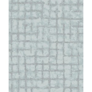 Shea Sky Blue Distressed Geometric Sky Blue Paper Strippable Roll (Covers 56.4 sq. ft.)