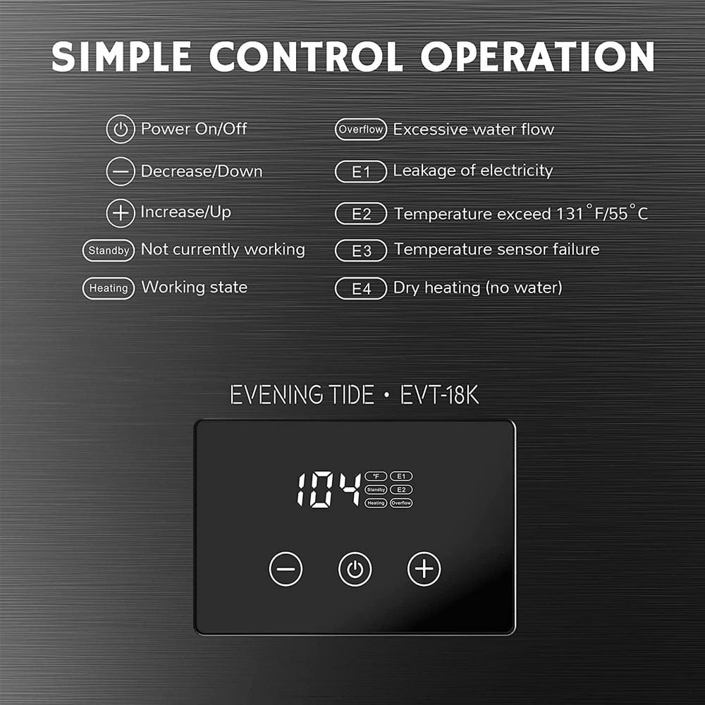 Airthereal 18kW Black Electric Tankless Water Heater