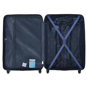 Lightweight Durable Hardside 4-Wheel Spinner Travel Suitcase Bags, Navy Blue, 3-Piece Set (20", 24", & 28"), TSA Lock