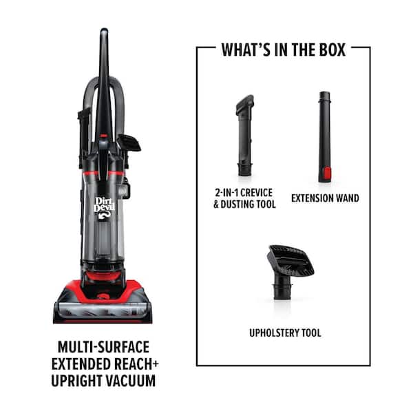 Multi-Surface Extended Reach+, Bagless, Corded Upright Vacuum Cleaner for Carpet and Hard Floor w/ Above Floor Cleaning