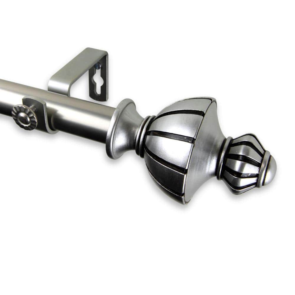 48 in. - 84 in. Telescoping 1 in. Single Curtain Rod Kit in Satin Nickel with Jerome Finial price history on PriceWatchPro