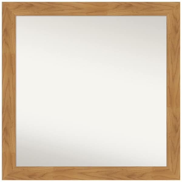 Amanti Art Carlisle Blonde 30 in. W x 30 in. H Square Non-Beveled Wood Framed Wall Mirror in Unfinished Wood