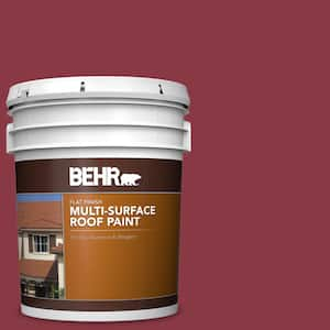 5 gal. #PPU1-10 Forbidden Red Flat Multi-Surface Exterior Roof Paint