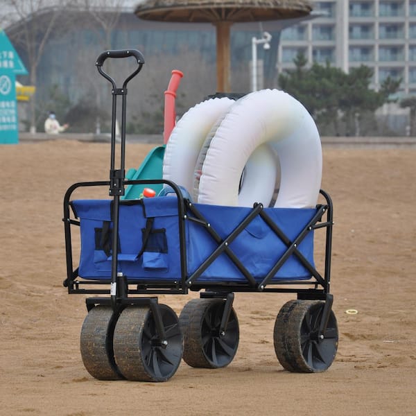 Xzkai 4 cu. ft. Metal Garden Cart ， Blue