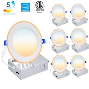 6 in. Night Light 5CCT Selectable 60-Watt Equivalent Housing Required Integrated LED Recessed Lighting Kit (6-Pack)