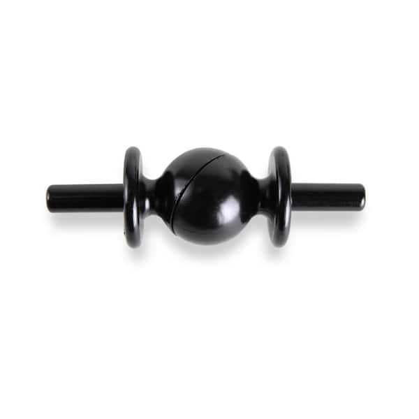 Rod Desyne Black Steel Single 3 in. Projection Curtain Rod Bracket