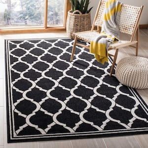 Amherst Anthracite/Ivory Doormat 3 ft. x 4 ft. Geometric Interlace Area Rug