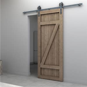 42 in. x 84 in. Country Z-Brace Unfinished Knotty PIne Interior Barn Door Slab